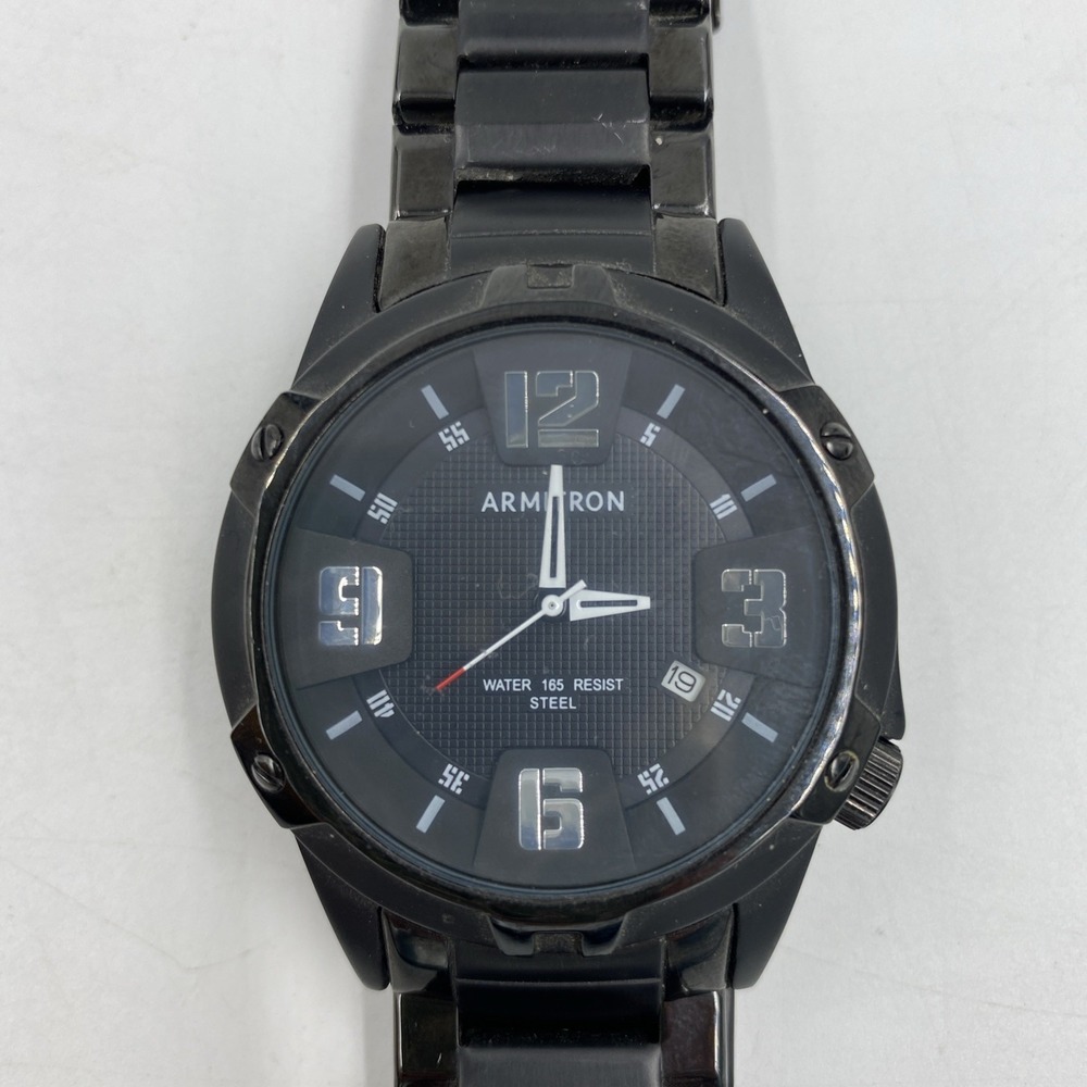 Men's Armitron 20/4692TI Watch,  *Needs battery Black Stainless Analog Casual